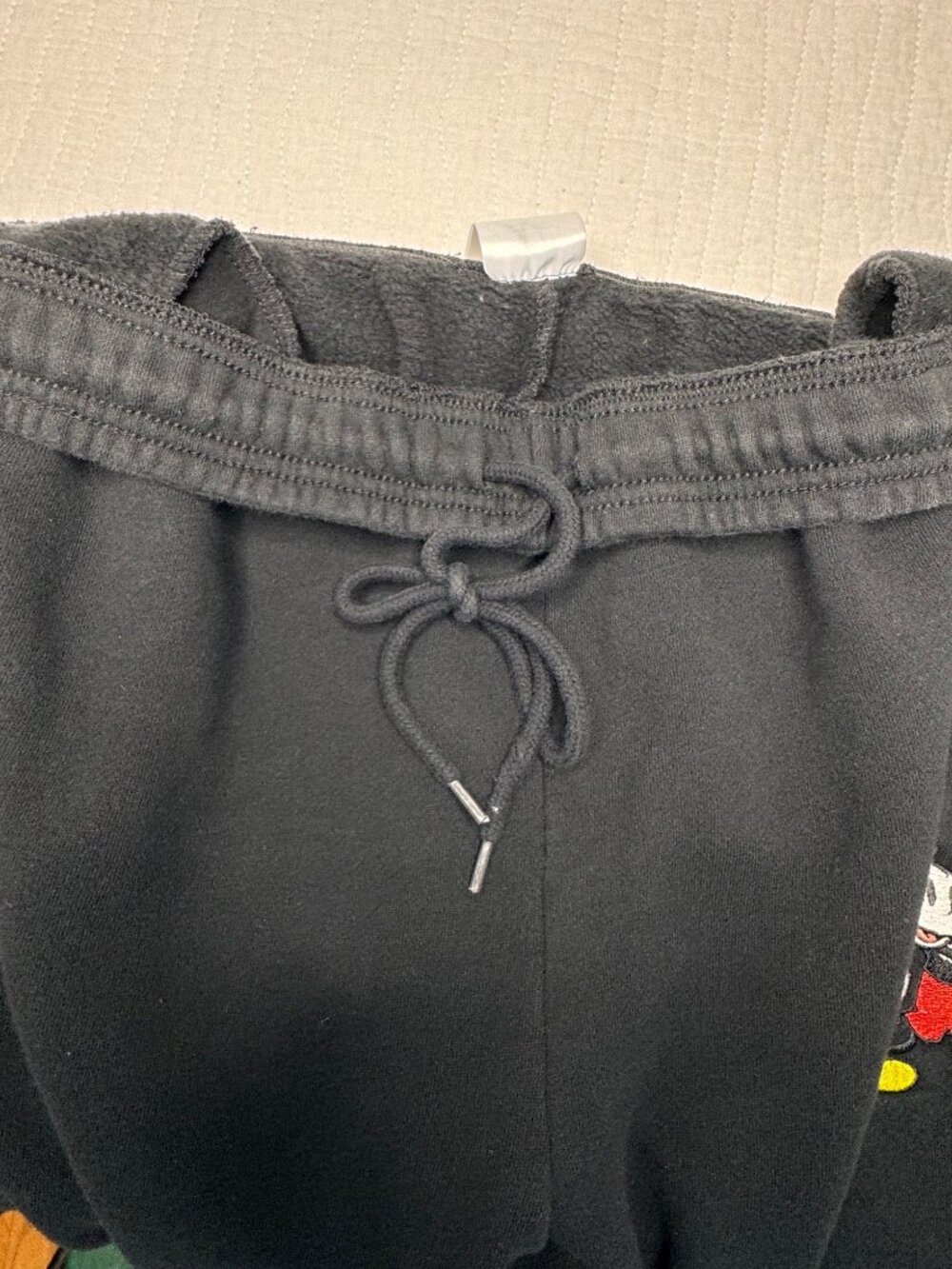 Disney Mickey Mouse Black Joggers Sweatpants Embroidered Size XL - Picture 5 of 11